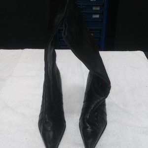 Aldo Ombre Black Leather High Heel Boots